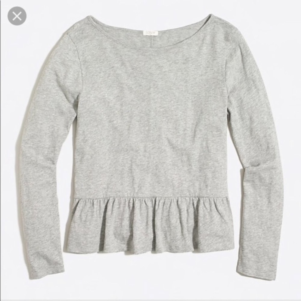 J. Crew Grey Knit Peplum Top